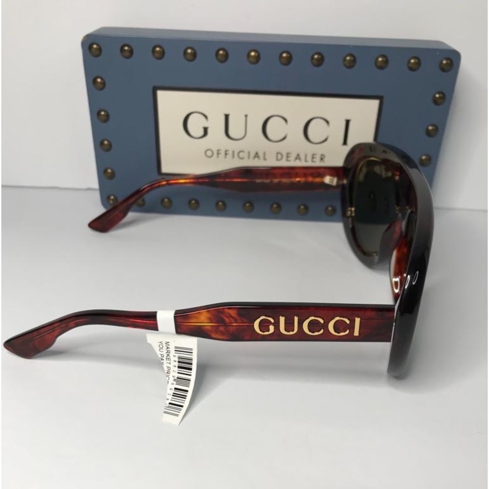 New Authentic 💯- Gucci Eyewear GG1152S 002 tortoiseshell pilot-frame sun… - Picture 13 of 16